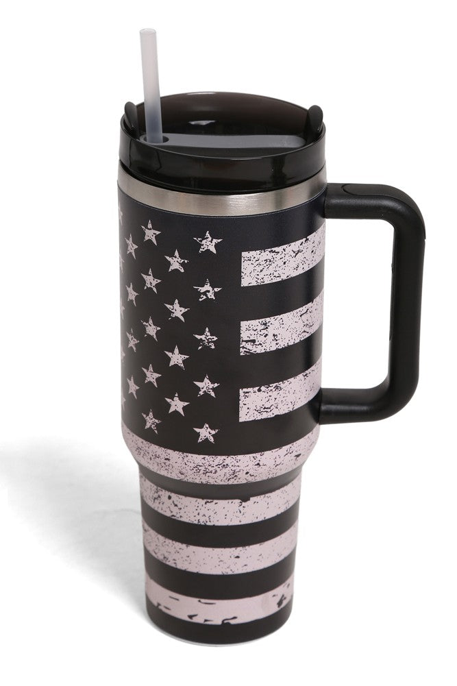 Black/White Flag Tumbler