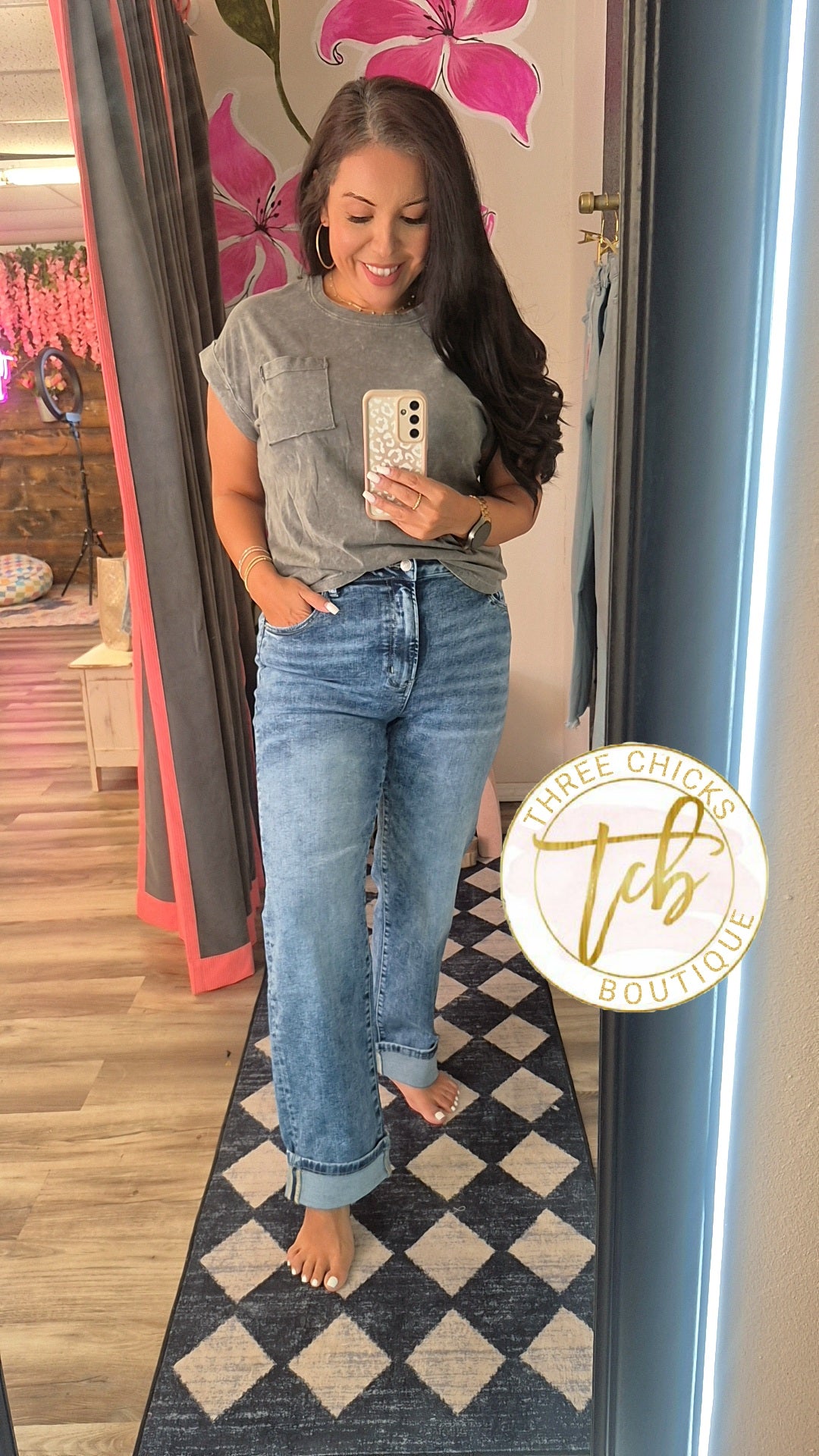 Cuffed Straight Jean