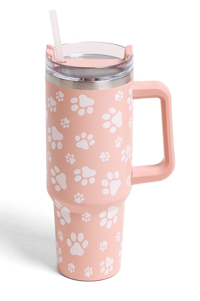 Peach Dog Paw Tumbler