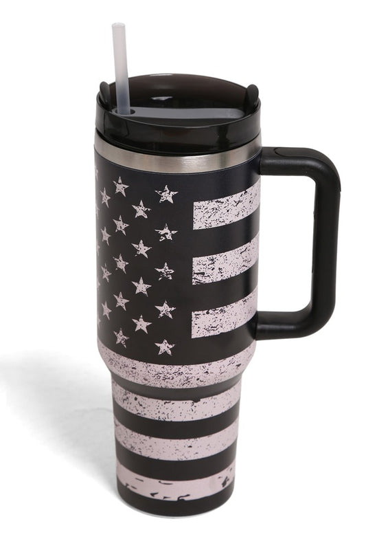 Black/White Flag Tumbler