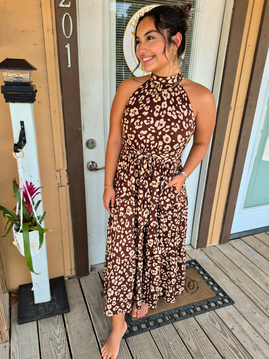 Neutral in the Wild Halter Dress