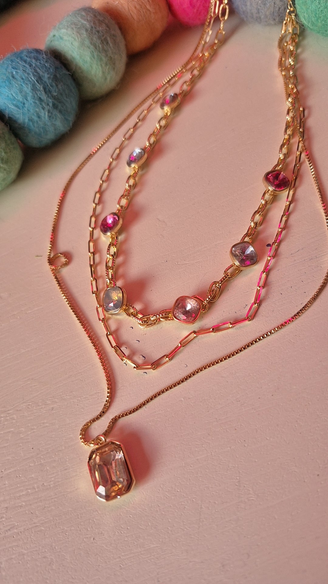 Gem 3 Layer Necklace